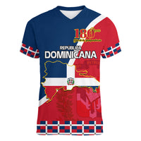 Dominican Republic 180th Years Independence Day Personalized Women V Neck T Shirt - Wonder Print Shop