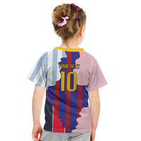 Custom Argentina and Spain Kid T Shirt Special Vintage Match Team Edition