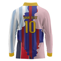 Custom Argentina and Spain Long Sleeve Polo Shirt Special Vintage Match Team Edition
