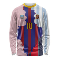 Custom Argentina and Spain Long Sleeve Shirt Special Vintage Match Team Edition