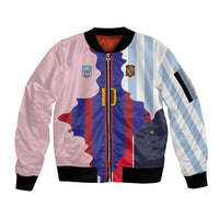 Custom Argentina and Spain Sleeve Zip Bomber Jacket Special Vintage Match Team Edition