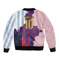 Custom Argentina and Spain Sleeve Zip Bomber Jacket Special Vintage Match Team Edition