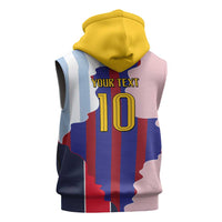 Custom Argentina and Spain Sleeveless Hoodie Special Vintage Match Team Edition