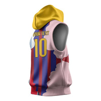 Custom Argentina and Spain Sleeveless Hoodie Special Vintage Match Team Edition