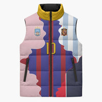 Custom Argentina and Spain Sleeveless Puffer Jacket Special Vintage Match Team Edition