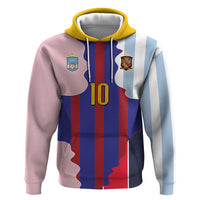 Custom Argentina and Spain Zip Hoodie Special Vintage Match Team Edition