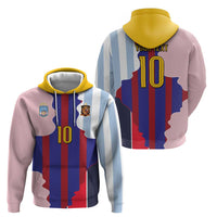 Custom Argentina and Spain Zip Hoodie Special Vintage Match Team Edition