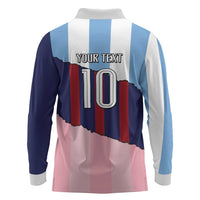 Custom Argentina and Spain Long Sleeve Polo Shirt Trio Special Vintage Edition