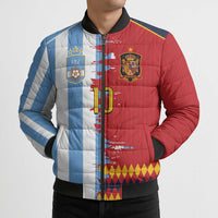 Custom Argentina and Spain Bomber Puffer Jacket 2026 Battle Finalissima