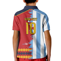 Custom Argentina and Spain Kid Polo Shirt 2026 Battle Finalissima