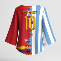 Custom Argentina and Spain Kimono Sleeve Blouse 2026 Battle Finalissima