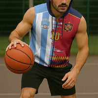 Custom Argentina and Spain Sleeveless Zip Hoodie 2026 Battle Finalissima