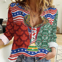 Custom Mexico Canada USA Women Casual Shirt World Nations Football 2026