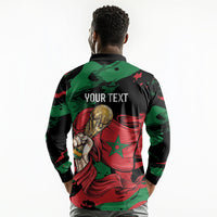 Personalized Morocco From Atlas To Victory Long Sleeve Polo Shirt Atlas Lions World Football Supporter Edition