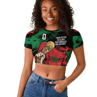 Personalized Morocco From Atlas To Victory Raglan Cropped T shirt Atlas Lions World Football Supporter Edition