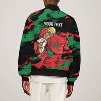 Personalized Morocco From Atlas To Victory Sleeve Zip Bomber Jacket Atlas Lions World Football Supporter Edition