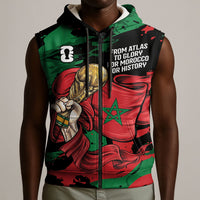 Personalized Morocco From Atlas To Victory Sleeveless Zip Hoodie Atlas Lions World Football Supporter Edition