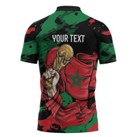 Personalized Morocco From Atlas To Victory Zipper Polo Shirt Atlas Lions World Football Supporter Edition