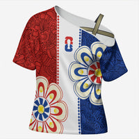 Vamos Paraguay Custom Cross Shoulder Shirt Nanduti Heritage Football Supporter