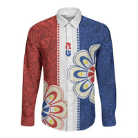 Vamos Paraguay Custom Long Sleeve Button Shirt Nanduti Heritage Football Supporter