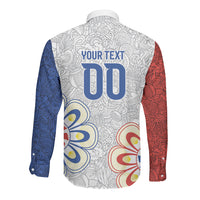 Vamos Paraguay Custom Long Sleeve Button Shirt Nanduti Heritage Football Supporter