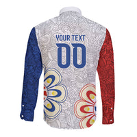 Vamos Paraguay Custom Long Sleeve Button Shirt Nanduti Heritage Football Supporter