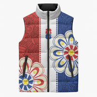 Vamos Paraguay Custom Sleeveless Puffer Jacket Nanduti Heritage Football Supporter