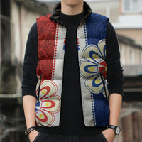 Vamos Paraguay Custom Sleeveless Puffer Jacket Nanduti Heritage Football Supporter