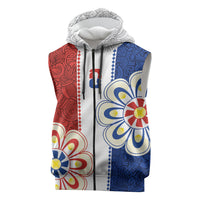 Vamos Paraguay Custom Sleeveless Zip Hoodie Nanduti Heritage Football Supporter