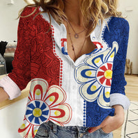 Vamos Paraguay Custom Women Casual Shirt Nanduti Heritage Football Supporter