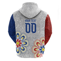 Vamos Paraguay Custom Zip Hoodie Nanduti Heritage Football Supporter