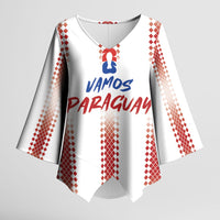Vamos Paraguay Custom Kimono Sleeve Blouse Ao Po'i Heritage Football Supporter