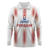 Vamos Paraguay Custom Long Sleeve Polo Shirt Ao Po'i Heritage Football Supporter