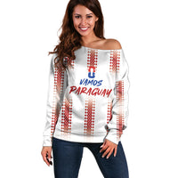 Vamos Paraguay Custom Off Shoulder Sweater Ao Po'i Heritage Football Supporter