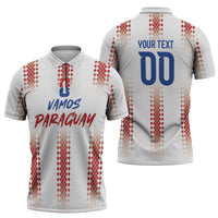 Vamos Paraguay Custom Zipper Polo Shirt Ao Po'i Heritage Football Supporter
