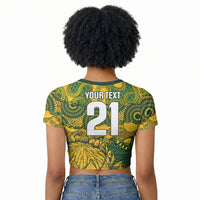 2026 Autumn Rugby Nations South Africa Custom Raglan Cropped T shirt Indigenous Tribal Patchwork Motif