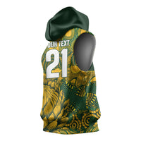 2026 Autumn Rugby Nations South Africa Custom Sleeveless Hoodie Indigenous Tribal Patchwork Motif