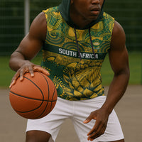 2026 Autumn Rugby Nations South Africa Custom Sleeveless Hoodie Indigenous Tribal Patchwork Motif