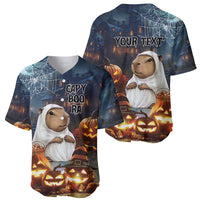 Capy-Boo-Ra Halloween Personalized Baseball Jersey Capybara Funny Spooky Ghost LT9 - Wonder Print Shop