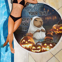 Capy-Boo-Ra Halloween Personalized Beach Blanket Capybara Funny Spooky Ghost LT9 - Wonder Print Shop