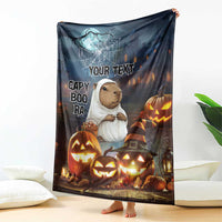 Capy-Boo-Ra Halloween Personalized Blanket Capybara Funny Spooky Ghost