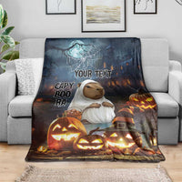 Capy-Boo-Ra Halloween Personalized Blanket Capybara Funny Spooky Ghost