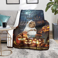 Capy-Boo-Ra Halloween Personalized Blanket Capybara Funny Spooky Ghost