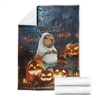 Capy-Boo-Ra Halloween Personalized Blanket Capybara Funny Spooky Ghost