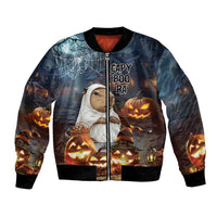 Capy-Boo-Ra Halloween Personalized Bomber Jacket Capybara Funny Spooky Ghost LT9 - Wonder Print Shop
