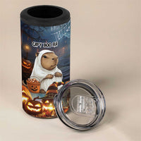 Capy-Boo-ra Halloween Personalized 4 in 1 Can Cooler Tumbler Capybara Funny Spooky Ghost LT9 - Wonder Print Shop