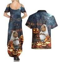 Capy-Boo-Ra Halloween Personalized Couples Matching Summer Maxi Dress and Hawaiian Shirt Capybara Funny Spooky Ghost LT9 - Wonder Print Shop