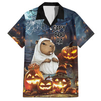 Capy-Boo-Ra Halloween Personalized Family Matching Off Shoulder Maxi Dress and Hawaiian Shirt Capybara Funny Spooky Ghost LT9 - Wonder Print Shop