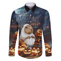 Capy-Boo-Ra Halloween Personalized Family Matching Off Shoulder Maxi Dress and Hawaiian Shirt Capybara Funny Spooky Ghost LT9 - Wonder Print Shop