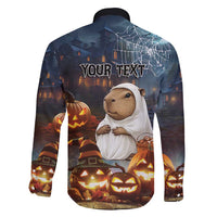 Capy-Boo-Ra Halloween Personalized Family Matching Off Shoulder Maxi Dress and Hawaiian Shirt Capybara Funny Spooky Ghost LT9 - Wonder Print Shop